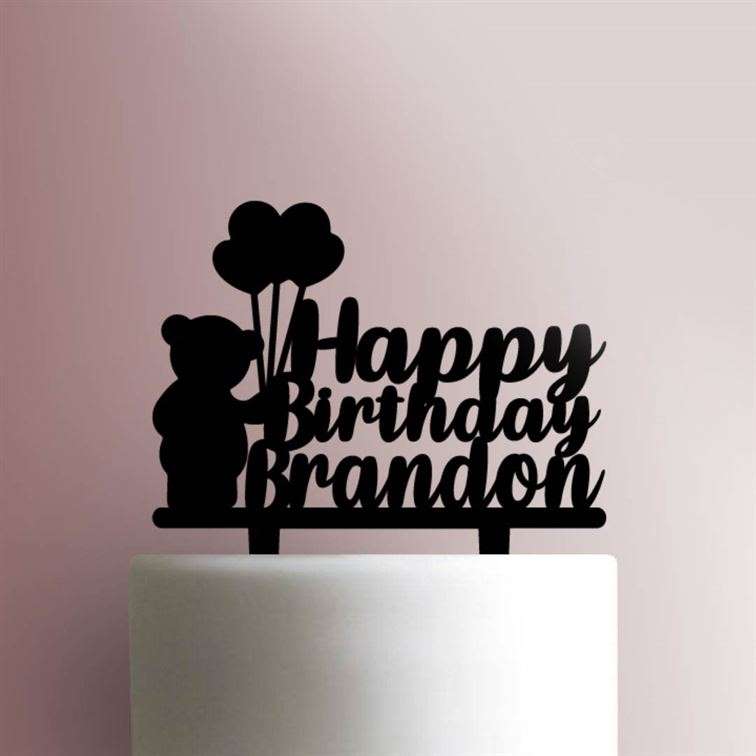 Custom Teddy Happy Birthday 225-558 Cake Topper