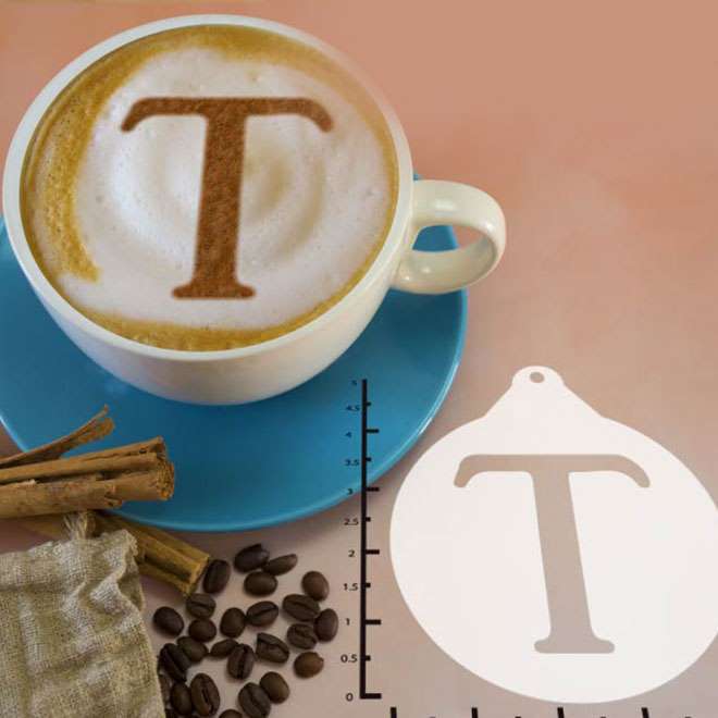 Greek Alphabet Tau 263-115 Latte Art Stencil