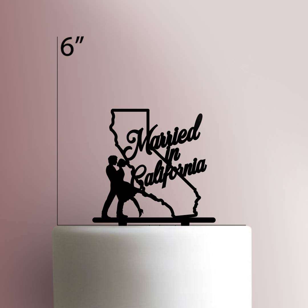 Married in California 225-643 Cake Topper