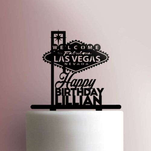 Custom Welcome to Fabulous Las Vegas Happy Birthday 225-745 Cake Topper