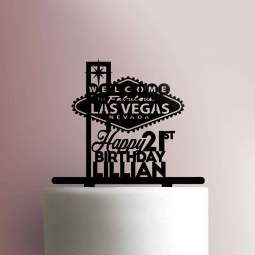 Custom Welcome to Fabulous Las Vegas Happy Birthday 225-747 Cake Topper