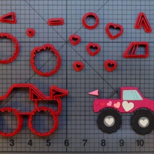 Heart Monster Truck 266-B814 Cookie Cutter Set