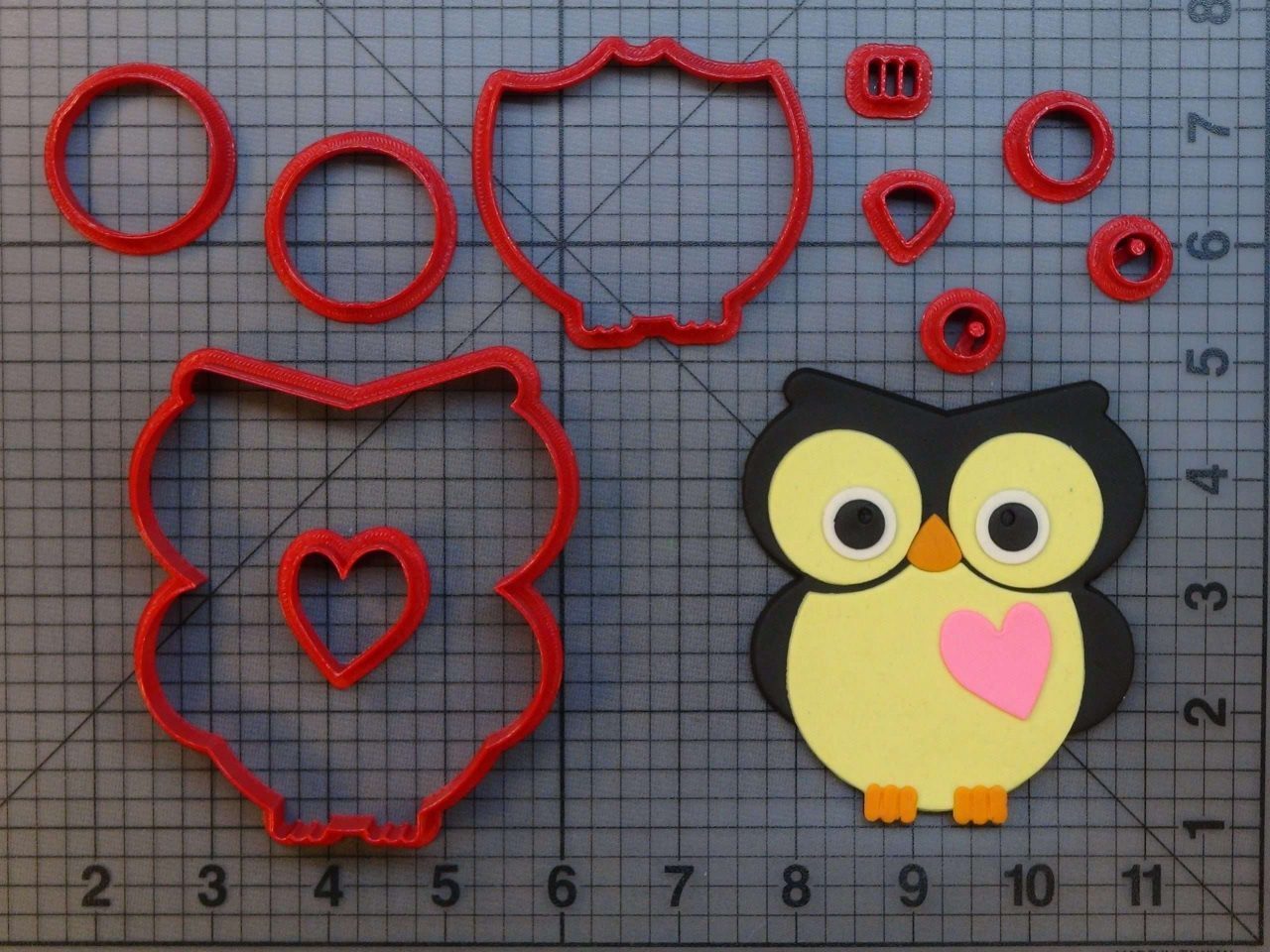 Owl with Heart 266-B964 Cookie Cutter Set