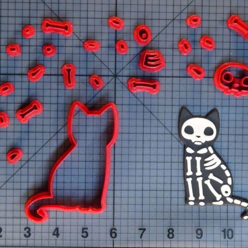 Skeleton Cat 266-C267 Cookie Cutter Set