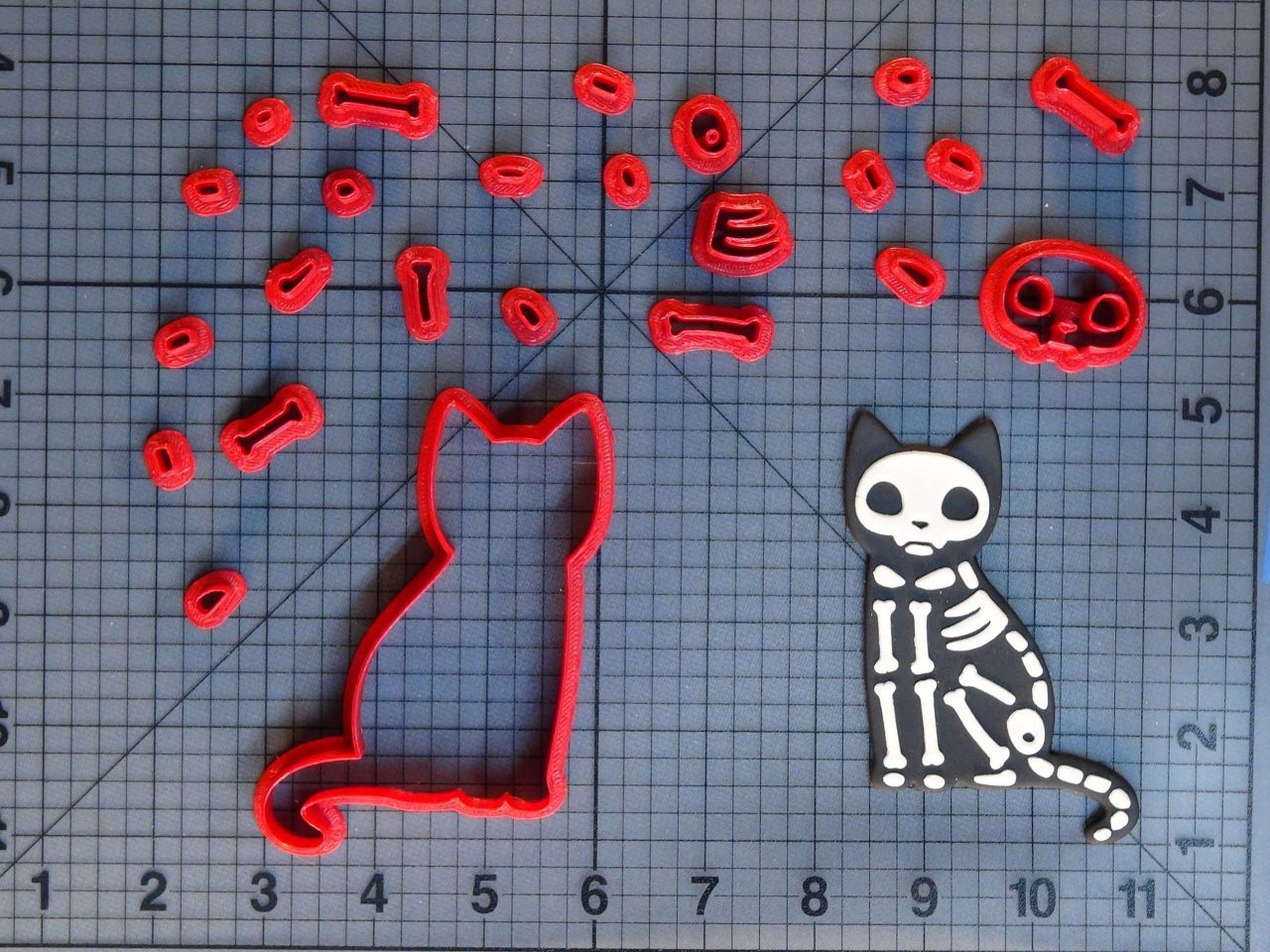 Skeleton Cat 266-C267 Cookie Cutter Set