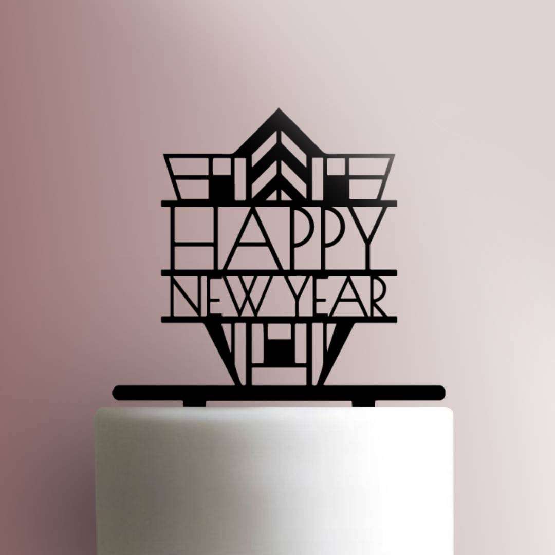Happy New Year Art Deco 225-842 Cake Topper