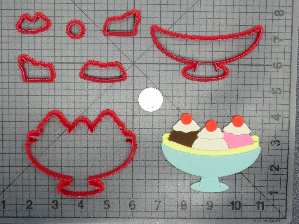 Banana Split Ice Cream 266-C730 Cookie Cutter Set