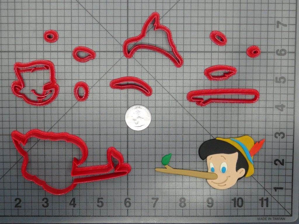 Pinocchio Head Leaf Nose 266-C783 Cookie Cutter Set