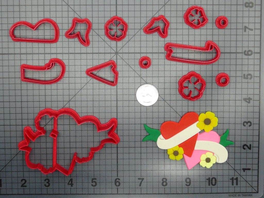 Tattoo Hearts 266-C786 Cookie Cutter Set