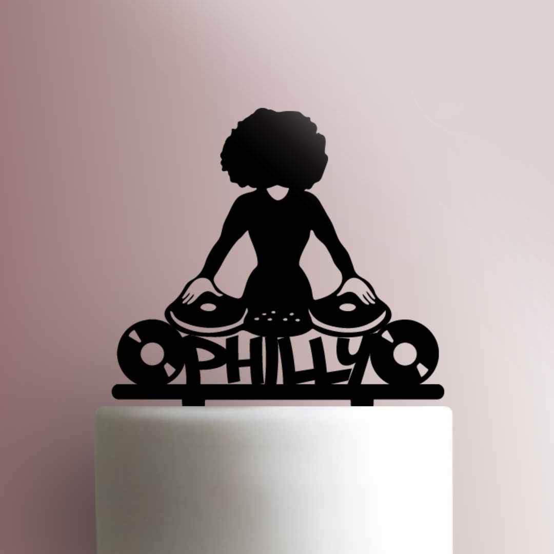 Custom DJ Afro Girl 225-860 Cake Topper