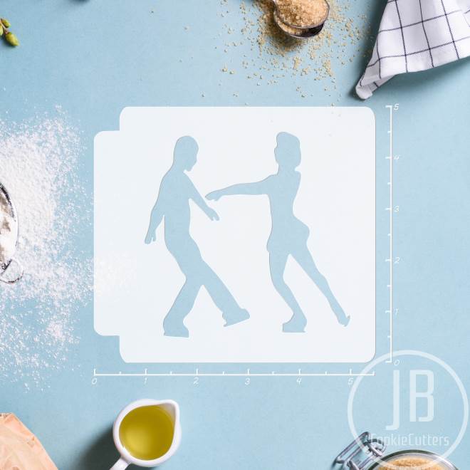 Figure Skating Couple 783-B785 Stencil Silhouette