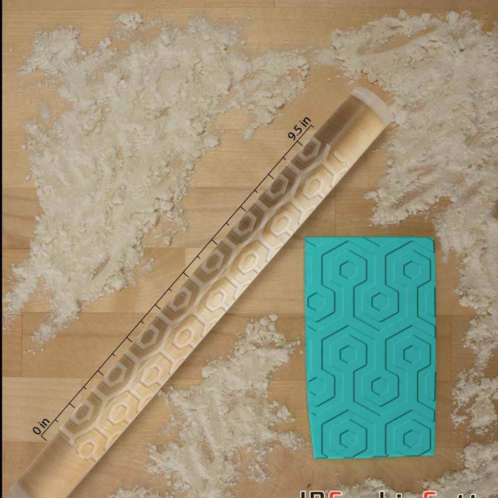 Geometric Hexagon Pattern 765-497 Rolling Pin - Image 2