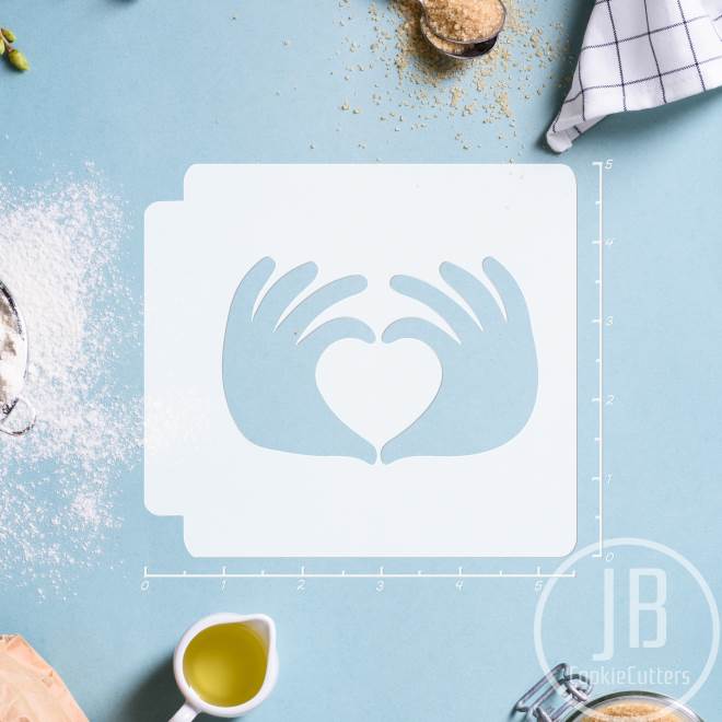 Heart Hands 783-B435 Stencil Silhouette