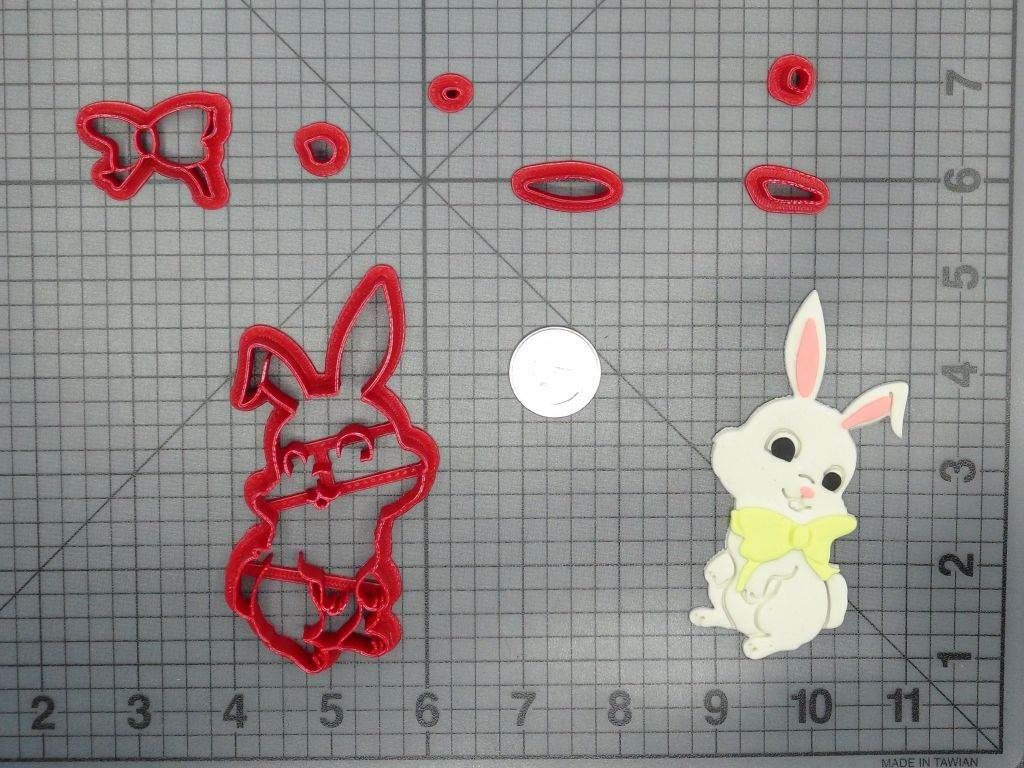 Easter Bunny with Bow 266-D036 Cookie Cutter Set