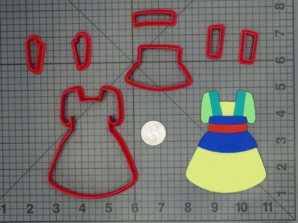 Mulan Chibi Errand Dress 266-C894 Cookie Cutter Set
