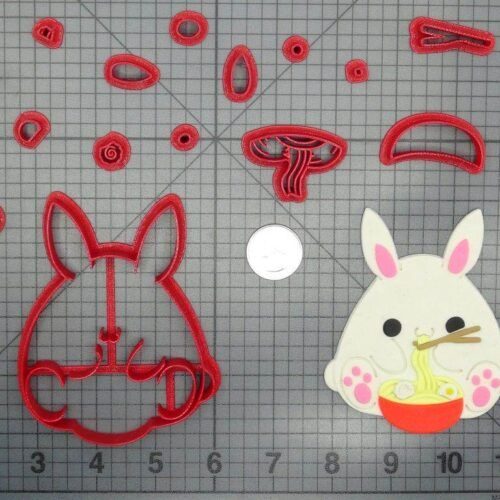 Bunny Eating Ramen 266-D059 Cookie Cutter Set