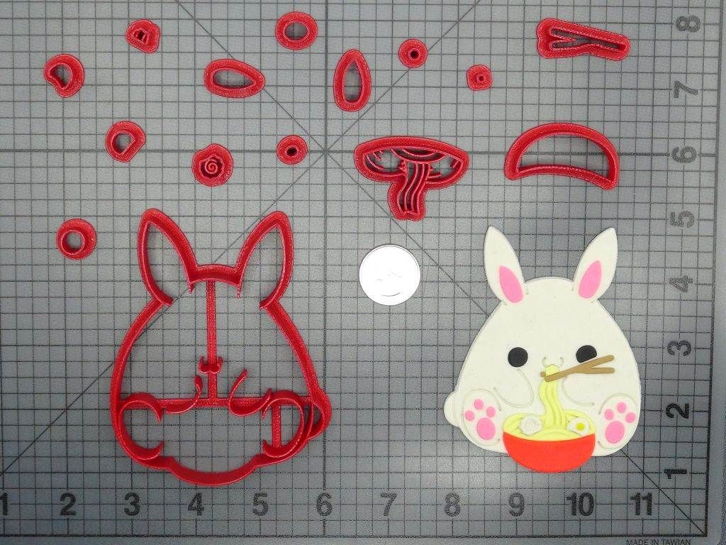 Bunny Eating Ramen 266-D059 Cookie Cutter Set