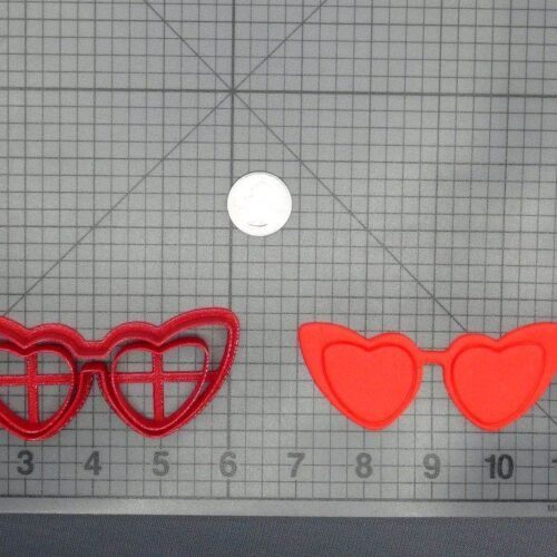 Retro Cat Eye Heart Glasses 266-D090 Cookie Cutter