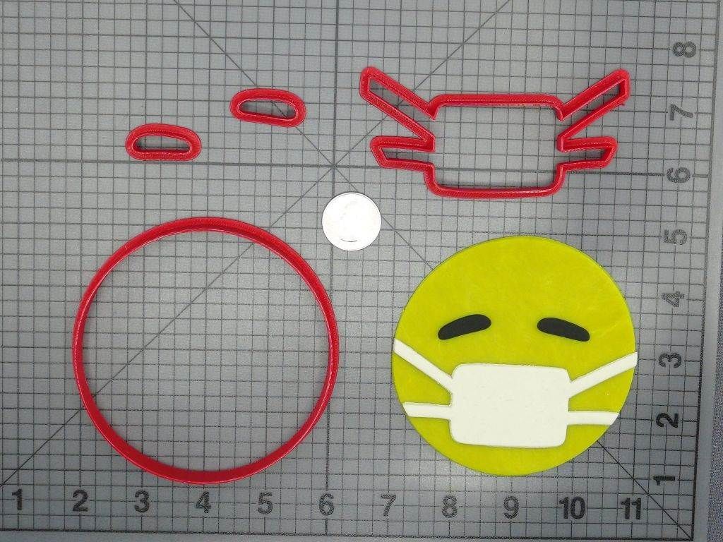 Emoji - Sick Face with Mask 266-D181 Cookie Cutter Set