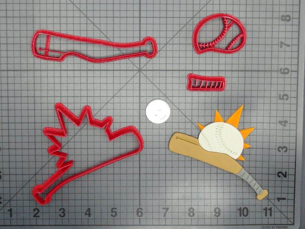Baseball and Bat 266-D288 Cookie Cutter Set