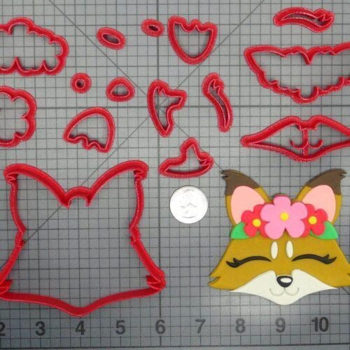 Fox Head with Flower Crown 266-D357 Cookie Cutter Set