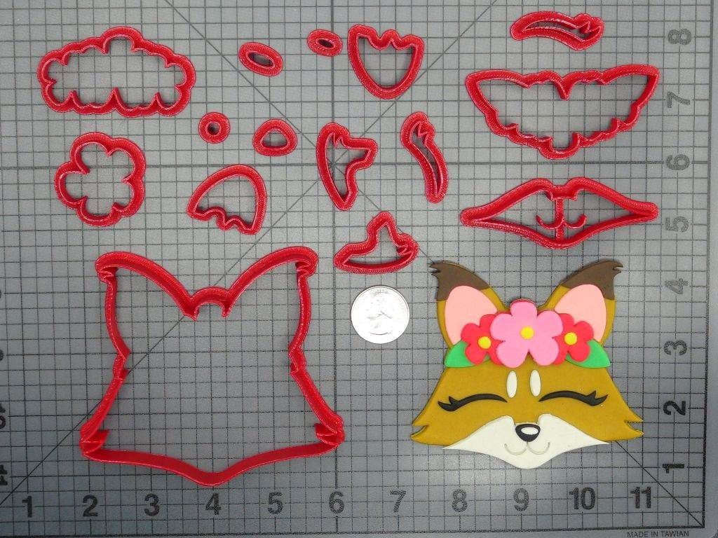 Fox Head with Flower Crown 266-D357 Cookie Cutter Set
