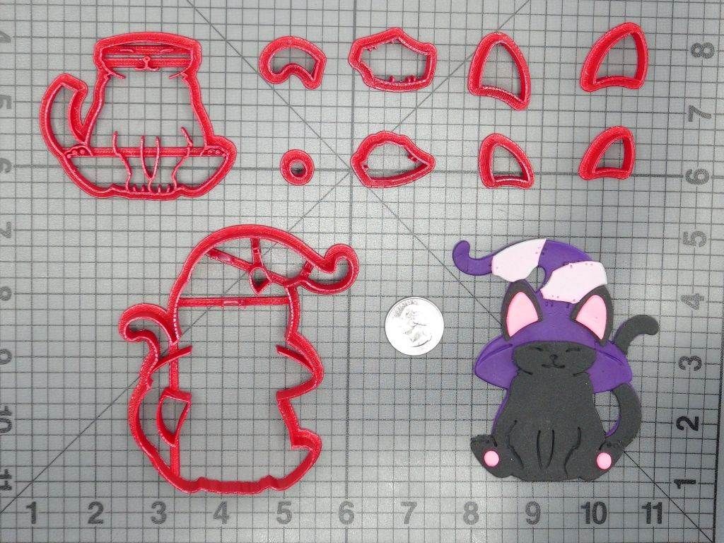Hallween - Cat in Witches Hat 266-D841 Cookie Cutter Set