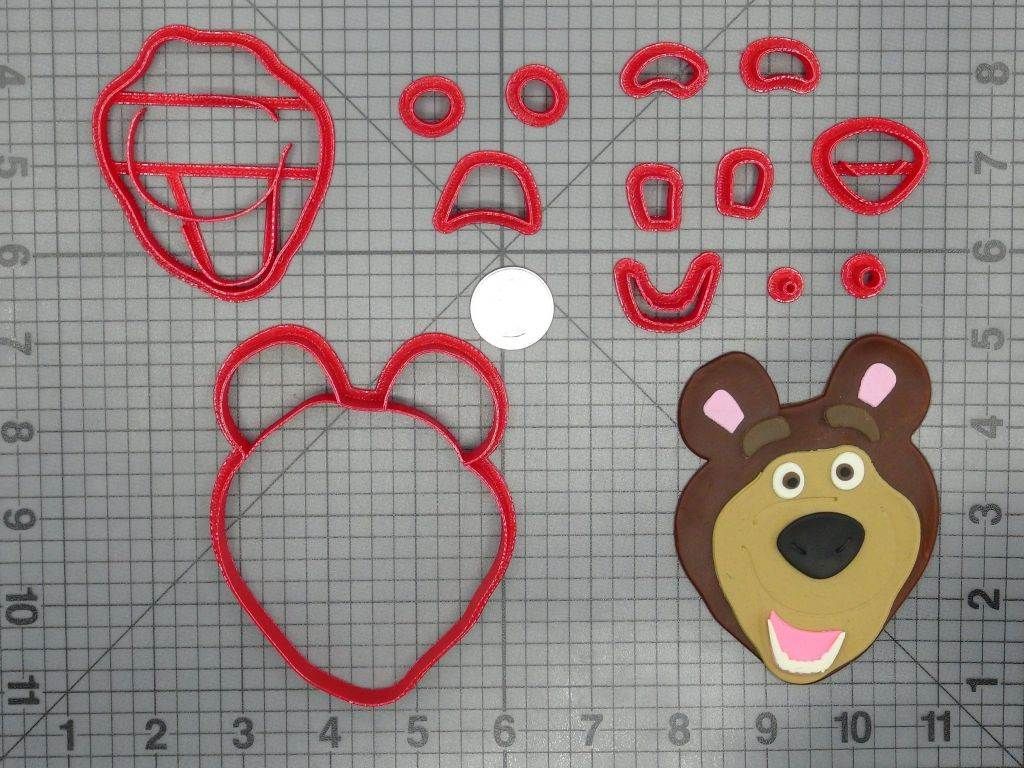 Masha and the Bear - Bear Head 266-D390 Cookie Cutter Set