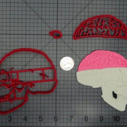 Skull and Brain 266-D467 Cookie Cutter Set