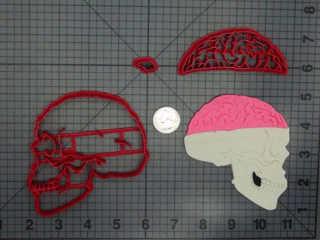 Skull and Brain 266-D467 Cookie Cutter Set