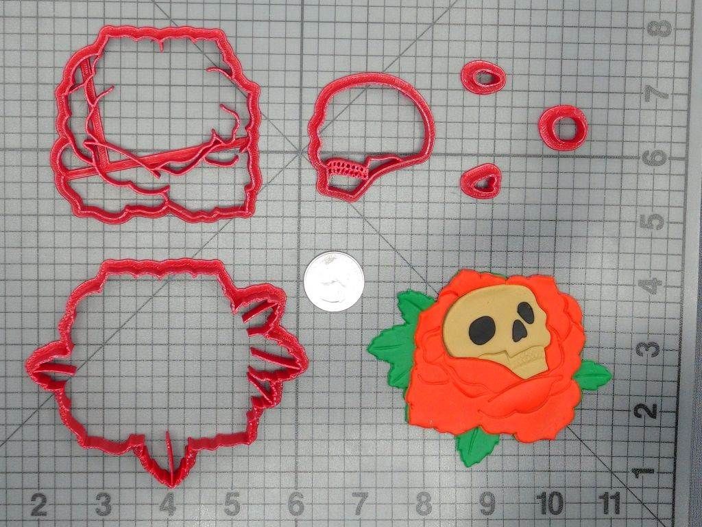 Skull and Rose 266-D506 Cookie Cutter Set