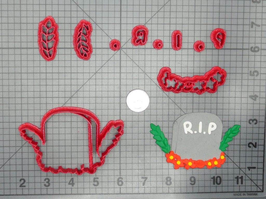 Tombstone RIP with Flowers 266-D618 Cookie Cutter Set