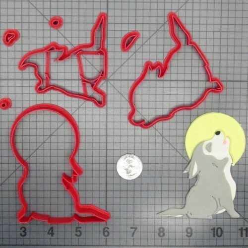 Wolf Pup Howling at Moon Body 266-D281 Cookie Cutter Set