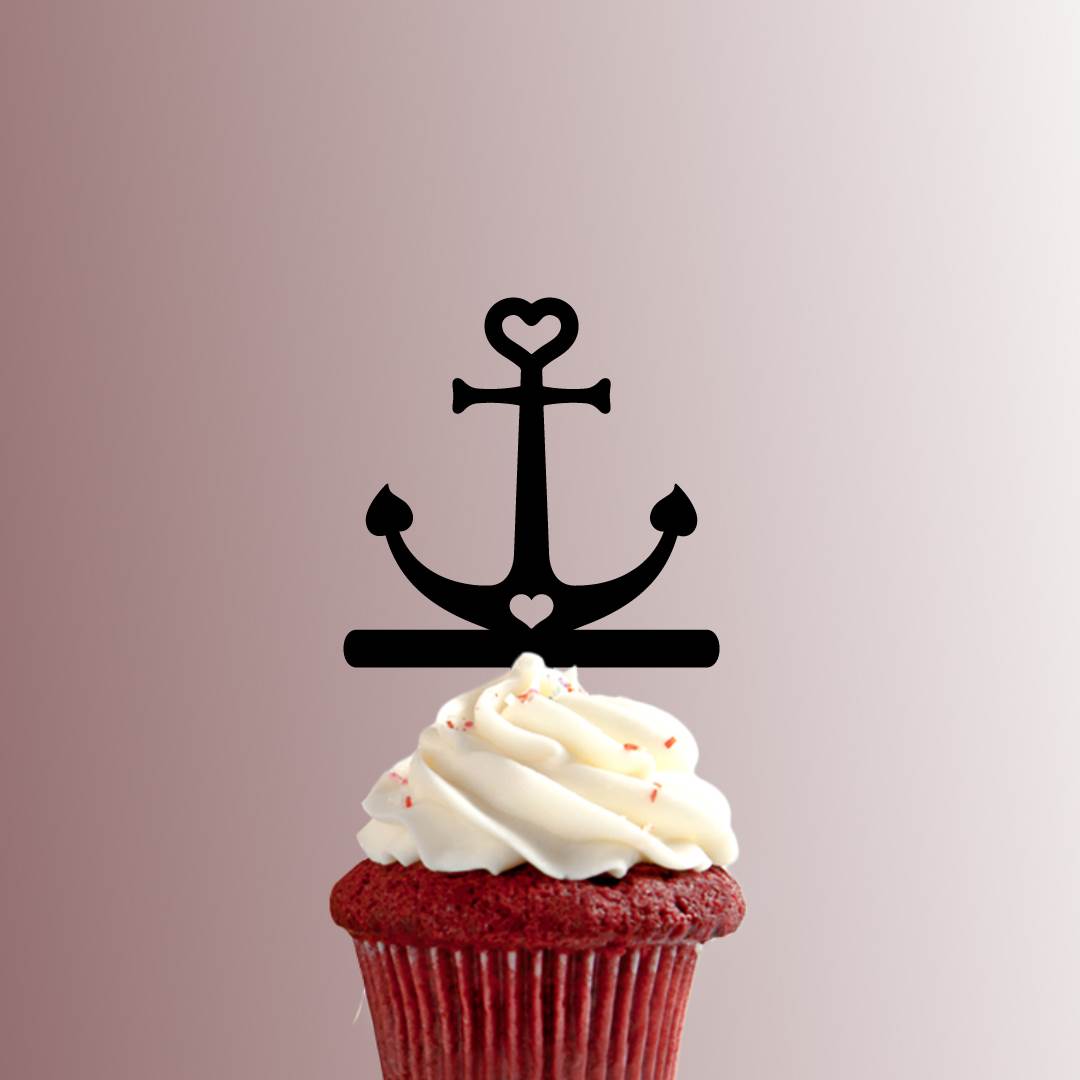 Anchor Heart 228-279 Cupcake Topper