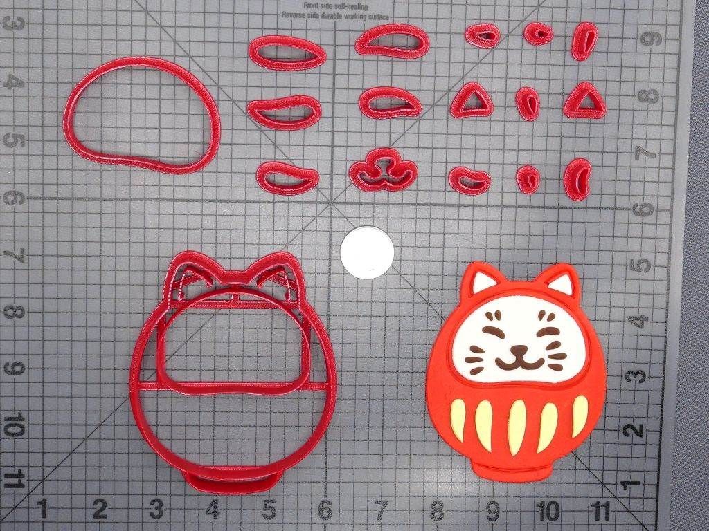 Cat Daruma Doll 266-D570 Cookie Cutter Set