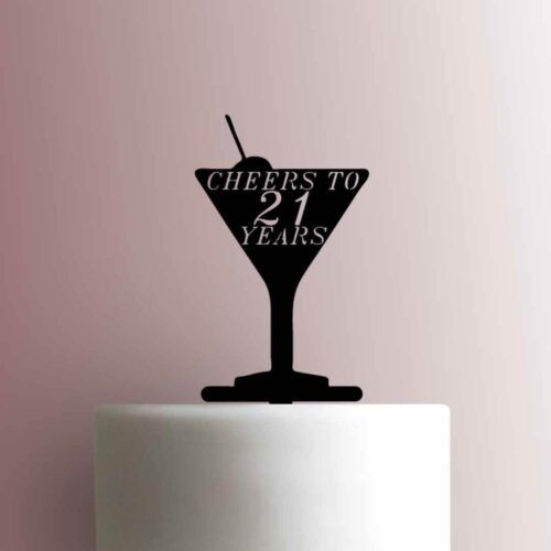Cheers to Twenty One 21 Years 225-A001 Cake Topper