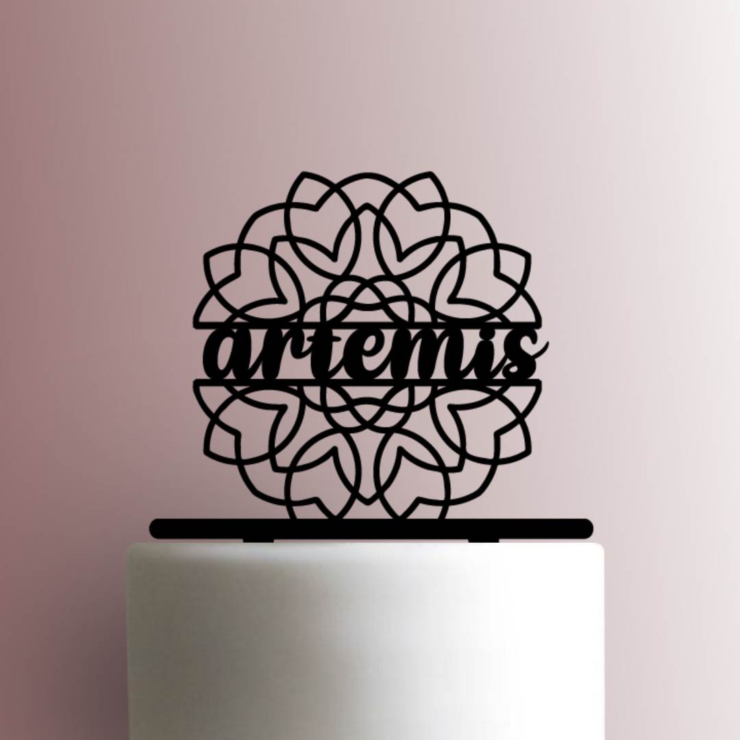 Custom Mandala Name 225-A021 Cake Topper