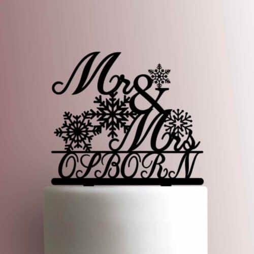 Custom Snowflake Mr and Mrs Name 225-972 Cake Topper