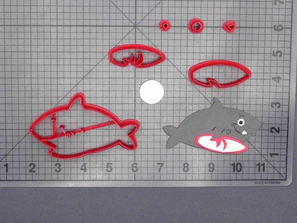 Shark with Surfboard 266-D567 Cookie Cutter Set