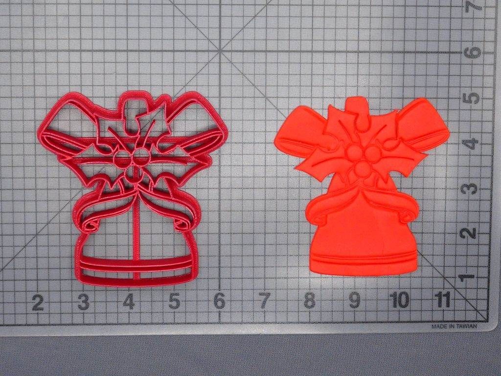 Christmas - Bell With Holly and Bow 266-E270 Cookie Cutter