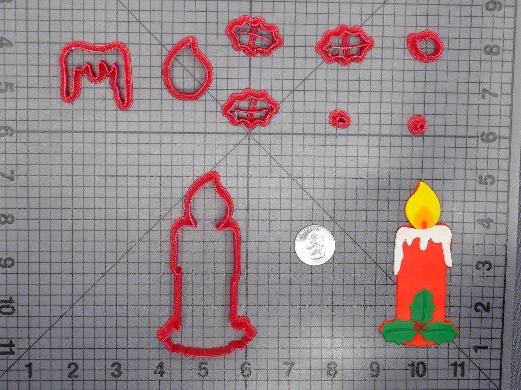 Christmas Candle 266-E259 Cookie Cutter Set
