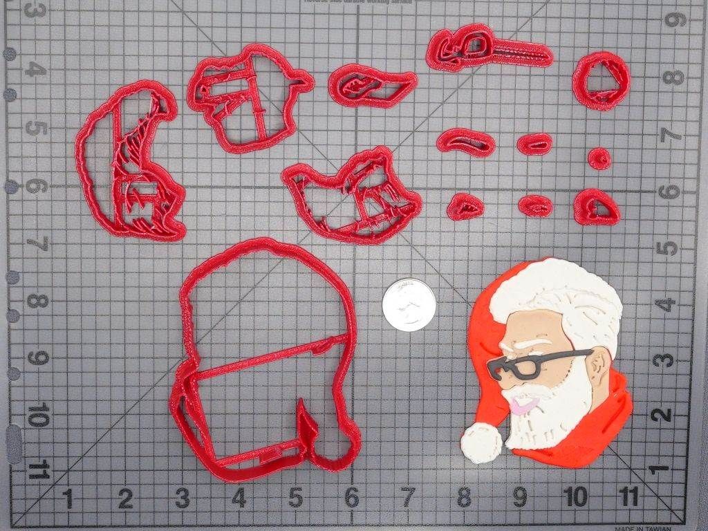 Christmas - Hipster Santa Claus Head 266-E324 Cookie Cutter Set