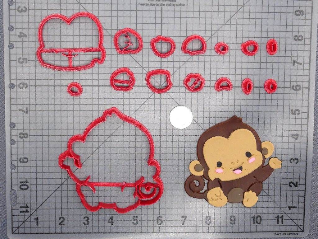 Cute Monkey Body 266-D566 Cookie Cutter Set