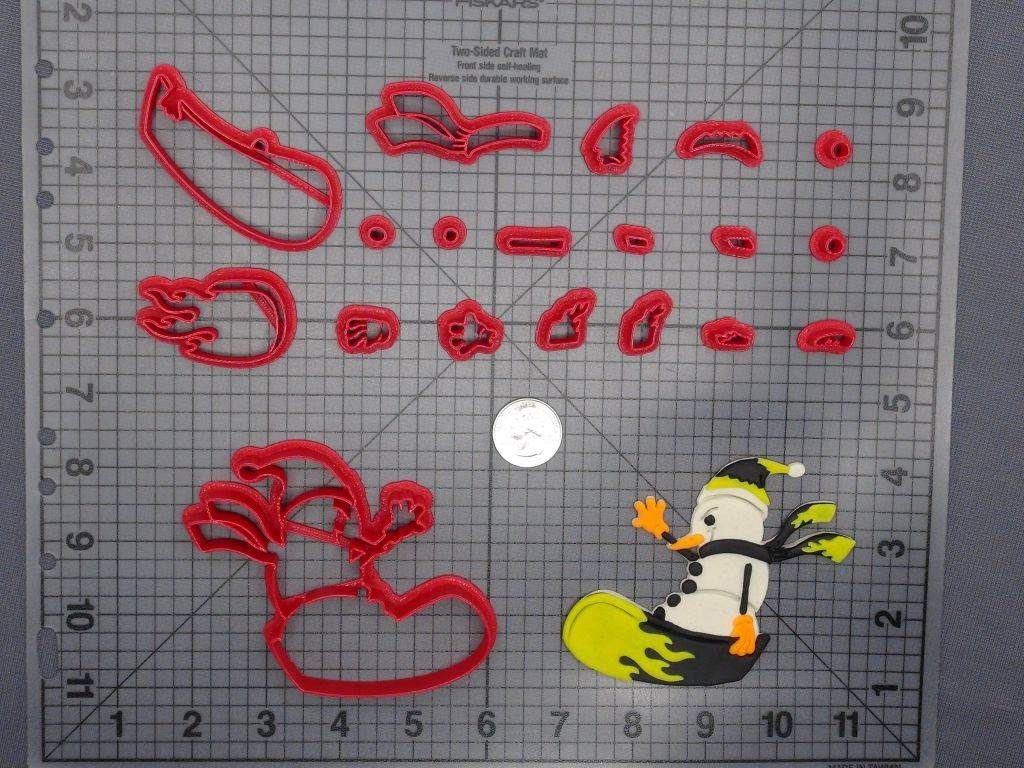 Christmas - Snowman Snowboarding 266-E414 Cookie Cutter Set