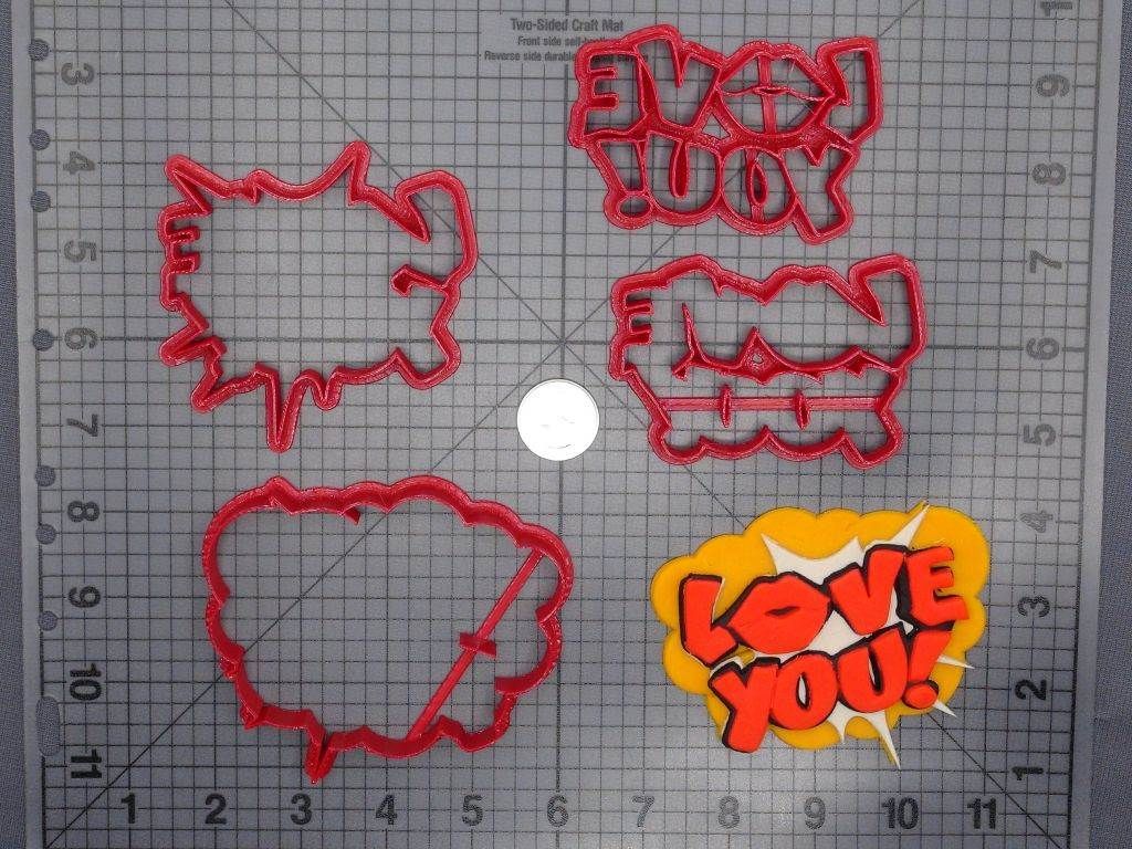 Comic Book Action Bubble - LOVE YOU 266-E585 Cookie Cutter Set