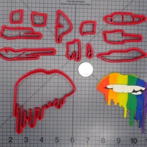 Lips Dripping Rainbow 266-D638 Cookie Cutter Set