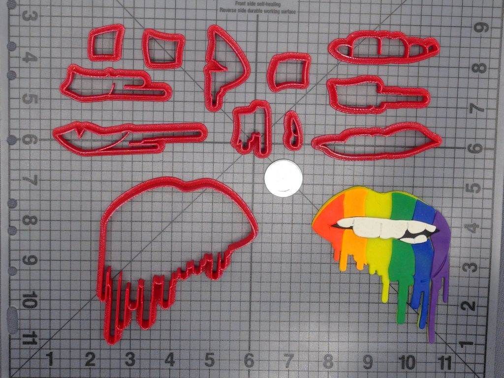Lips Dripping Rainbow 266-D638 Cookie Cutter Set