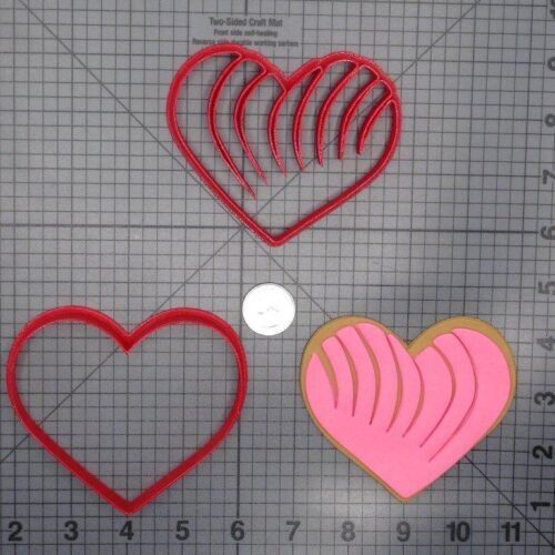 Mexican Sweet Bread Concha Heart 266-D925 Cookie Cutter Set
