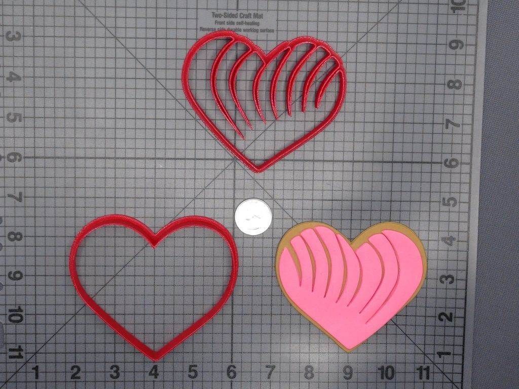 Mexican Sweet Bread Concha Heart 266-D925 Cookie Cutter Set