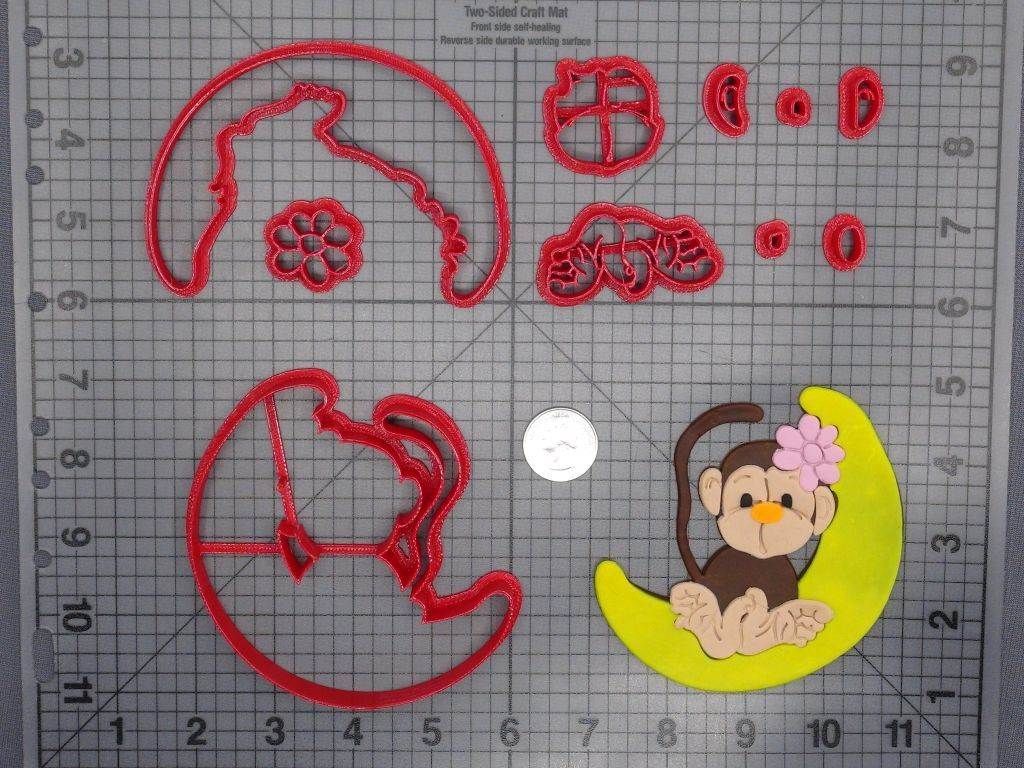 Monkey on Moon 266-D684 Cookie Cutter Set